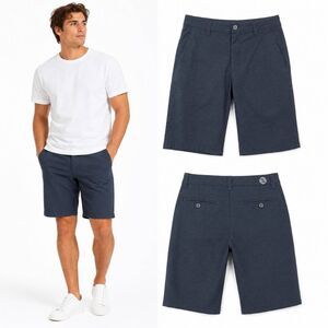 BKE Hybrid Oliver Shorts 31x23 Navy Stretch Standard Fit